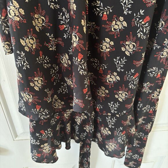 Nasty Gal Y2K Plunging V Neck Whimsigoth Floral Midi Dress Size 2 Romantic Party - Picture 5 of 12